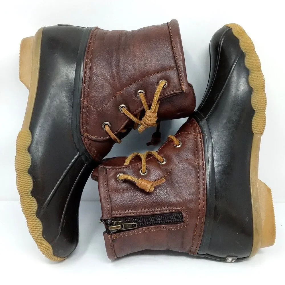 Sperry Top Sider Saltwater Girls Size 5 Waterproof Rubber Rain Ankle Duck Boots - Picture 5 of 8